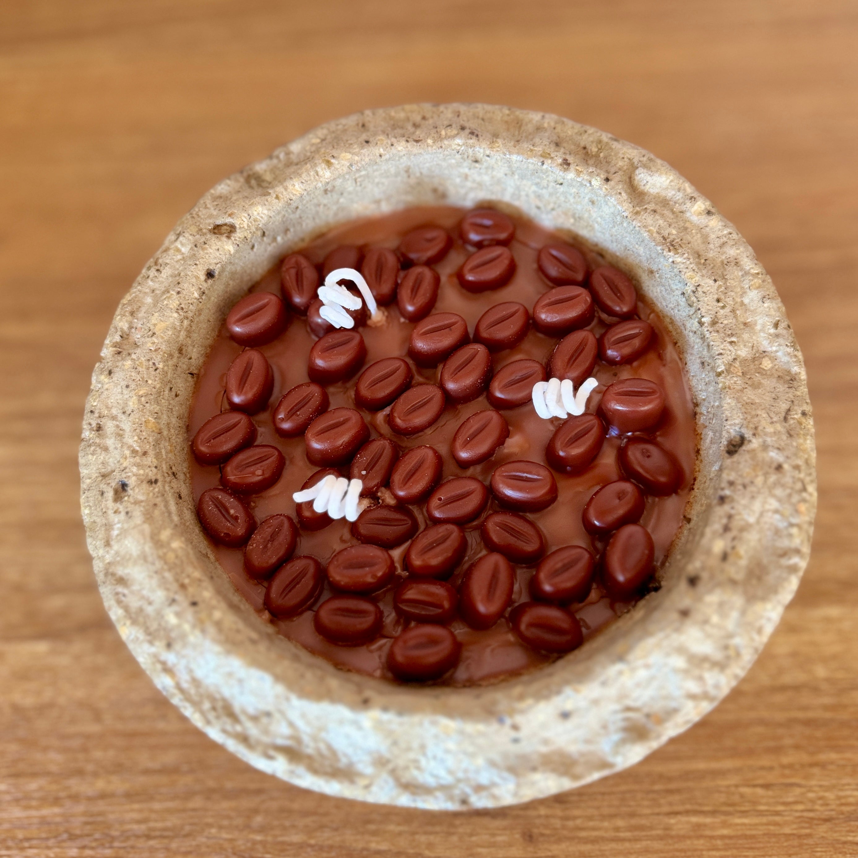Bougie Gourmande "Expresso Intense" – Cire d'Olive & Hypertufa