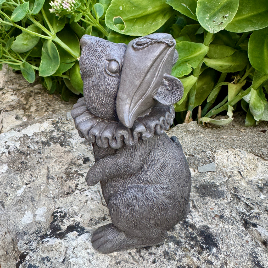 Le rat Aristocrate en béton noir -Décoration charme & cabinet de curiosités