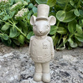 La souris Majordome en béton- statuette décorative beige