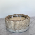 Bougie Artisanale en Hypertufa 3 mèches - Parfum "Fleur de coton"